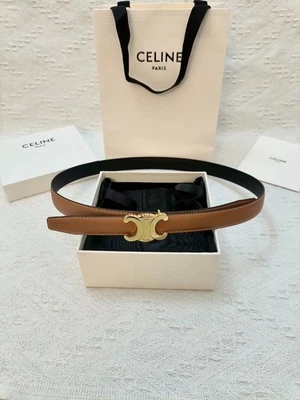 Celine Women's Brown-Black Reversible Belt, Size 85 - Image 1 of 4