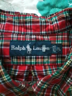 Camisa Ralph Lauren Para Hombre Grande Roja/Verde a Cuadros XL Foto 1 de 4