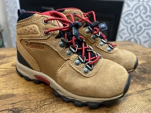 Columbia Youth Newton Ridge Suede Hiking Boots Elk/Mountain Red Sz 12 Waterproof - Picture 1 of 9