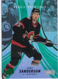Jake Sanderson Green Rookie Premieres Card 140 #D 45/99 2022-23 UD Trilogy - Bild 1 von 2