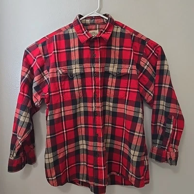 Camisa con botones de franela Red Head tartán a cuadros roja azul tostada para hombre 2XL USADA EN EXCELENTE ESTADO Foto 1 de 4