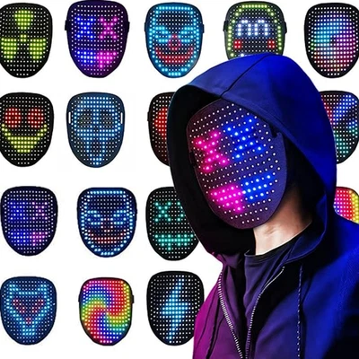 1 Pieza Máscara LED con Sensor de Gestos, Máscara Iluminada para Niños/Hombres/Mujeres Nueva Foto 1 de 4