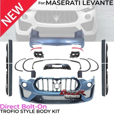 KIT DE CARROCERÍA PARA MASERATI LEVANTE 2016+ PARACHOQUES DELANTERO FALDONES LATERALES PARACHOQUES TRASERO TROFEO Foto 1 de 4