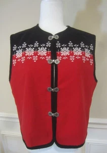 Maglione gilet vintage donna cotone nordico maglia norvegese chiusura peltro Norvegia taglia L - Foto 1 di 5