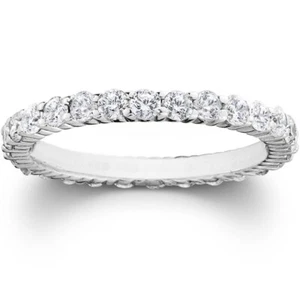 1ct Diamond Eternity Wedding Ring in 14k White, Yellow or Rose Gold - Picture 1 of 11
