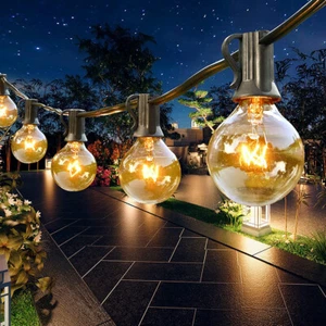 LED Lichterkette Außen G40 Glühbirnen Aussen Strom Garten Beleuchtung Balkon NEU - Bild 1 von 19