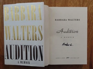 Broadcast Journalist BARBARA WALTERS signed AUDITION - A Memoir Book W COA - Picture 1 of 5