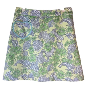Vintage Lilly Pulitzer Size 4 Skirt Seafood Salad Blue Crabs Green Ocean 90's - Picture 1 of 11