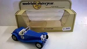 MATCHBOX 1:35 AUTO DIE CAST RILEY MPH 1934 BLU ART Y-3 Y3 - Foto 1 di 1