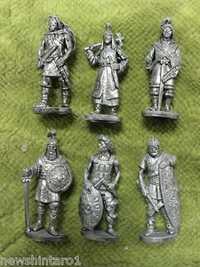 #D290.  SET OF 6  HUN  ANCIENT WARRIORS  METAL FIGURES - Picture 1 of 1