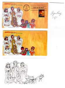 #4711 Christmas FDC & Production Material Doris Gold Guatemala - Picture 1 of 2