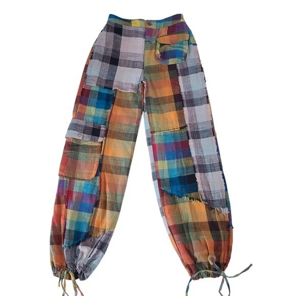 Женские коллекционные штаны для бега в клетку Porter пэчворк карго размер S - Изображение 1 из 4