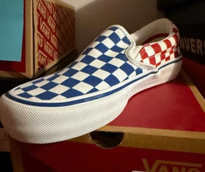 Vans Slip On Pro Ultra Cush Rojo Blanco Azul Clásico Checkerboard - Imagen 1 de 5