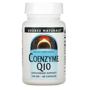 Source Naturals Coenzyme Q10 100 mg 60 Capsules Dairy-Free, Egg-Free,