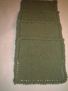 4 HANDGEMACHTE GESTRICKTE GESCHIRRTÜCHER 100 % BAUMWOLLE 8" mal 8" Dekor Küche  - Bild 1 von 1