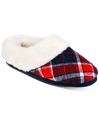 Zapatillas zueco Isotoner para mujer talla 8/9 a cuadros Paige con capucha en caja azul $40 130 Foto 1 de 4