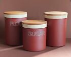 Hornsea Vintage 1980S Cinnamon Range Storage Jars   Flour Sugar And Plain