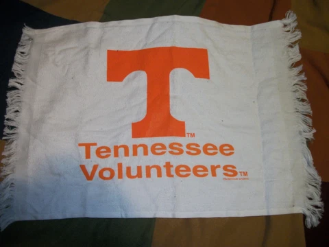 Tennessee Volunteers Vols White Rally Stadium Towel 18" x 12" 100% Cotton Cover