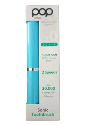 Pop Sonic Go Sonic Super Soft 2 Speed Travel 30,000 Vibes/Sec ToothBrush Blue - Изображение 1 из 4