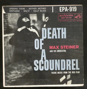 DEATH OF A SCOUNDREL Soundtrack 45RPM EP w/PC Max Steiner RARE - Picture 1 of 2