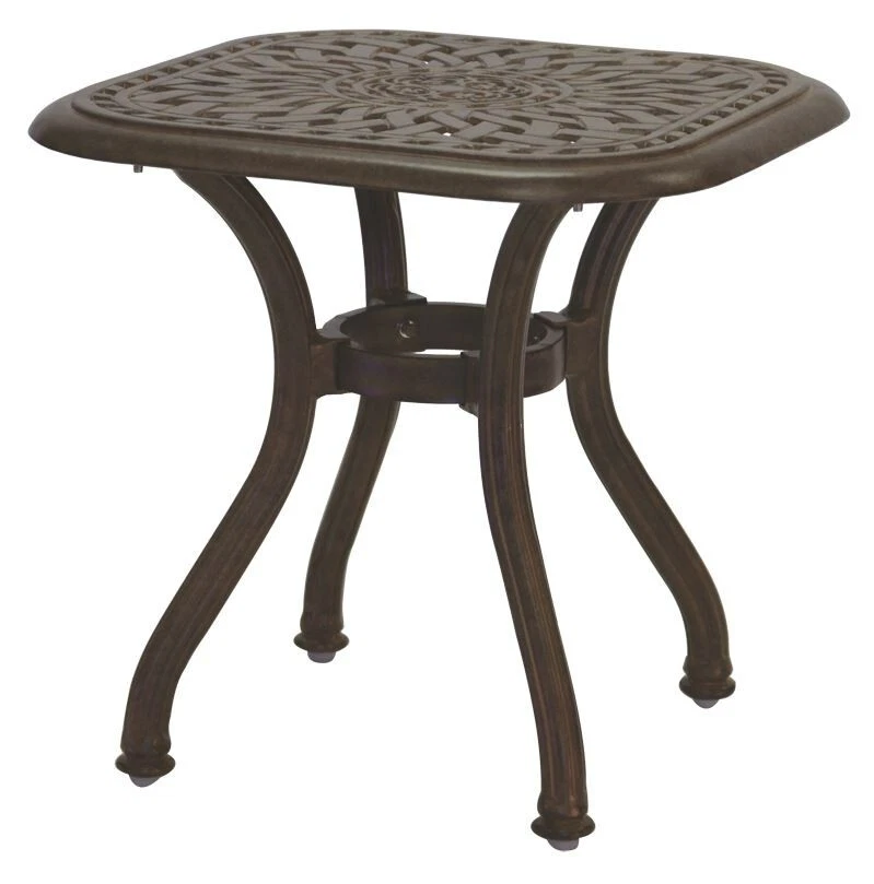 Darlee Series 60 Cast Aluminum Square Patio End Table - Antique Bronze