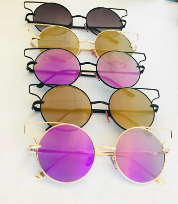 Venta al por mayor Gafas de sol redondas de metal para mujer (lote de 12) Foto 1 de 4