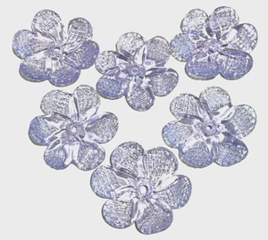 (10 PCS) MURANO GLASS FLOWER, Ø50 mm, PURPLE COLOR, HANDMADE - Picture 1 of 5