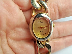 Vintage Le Baron Watch Women's Gold Tone Chain Link Bracelet Works - Picture 1 of 14