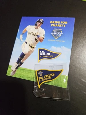 Sal Frelick Milwaukee Brewers Drive For Charity Pin 2025 - Image 1 of 2