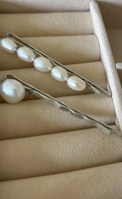 Freshwater Pearl Hair Slides/ Barrettes, Wedding Day Brides Bridesmaids Gifts  - Image 1 of 3