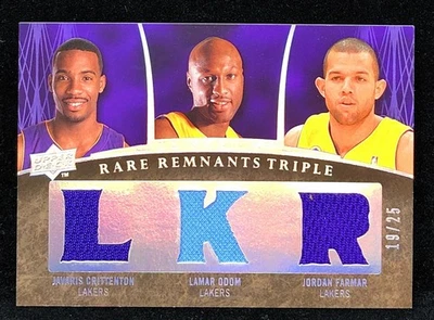 ODOM CRITTENTON FARMAR 2007-08 Upper Deck Premier Remnants Triple Lakers /25 SSP - Image 1 of 2