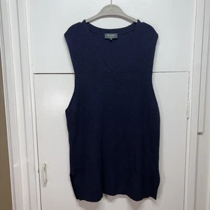 Wyse London Adeline Merino Wool Tank Jumper Navy Blue Relaxed Size XL - Picture 1 of 7