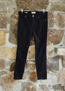 LOFT Womens 2P Black Velvet Jeans Modern Skinny Black Velvet Mid Rise - Picture 1 of 11