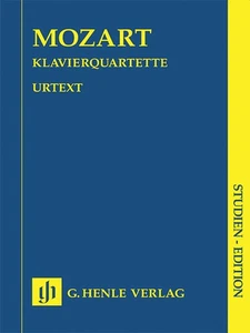 Study Score for Mozart Piano Quartets Violin Viola Cello Henle Urtext 7x10 Book - Picture 1 of 1