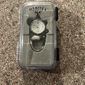 DakotaMiniclip Microlight - Antique Silver Case White Dial NOS New Battery - Picture 1 of 6