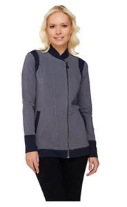 Linea Leisure by Louis Dell'Olio L Gray Black Knit Jacket A267866 - Picture 1 of 3