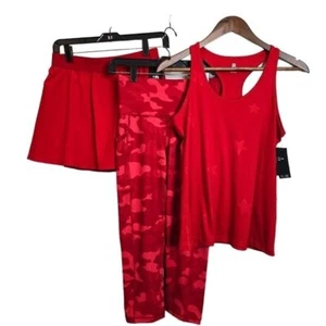 IDEOLOGY Womens Juniors 3 Piece Activewear Bundle Top Leggings Skort XSmall Red - Picture 1 of 16
