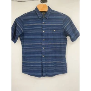 Pendleton Woolen Mills Men Blue Button Up Short Sleeve Shirt Fitted NWT Sz L - Picture 1 of 7