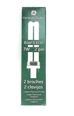 GE F7BX/827/ECO 7W G23 2 Pin Twin Tube PL 2700K Fluorescent Light Bulb 97554 - Image 1 of 4