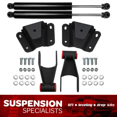 1980-1996 Ford F150 2WD 4" Rear Drop Lowering Kit w/ Shackle Hanger and Shocks - Image 1 of 4