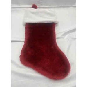 Christmas Holiday Stocking red with white cuff plush very soft medium - Picture 1 of 3