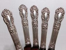 5 Antique Reed and Barton Mirrorstele Dinner Knives Lily Pattern Solid Heavy