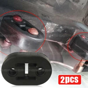2Pcs Car Exhaust Rubber Heavy Duty Pipe Mount Bracket Hanger Accessories Black - Picture 1 of 6