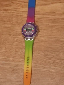 Accutime Kids Batman Digital Watch Rainbow Glitter Needs Battery - Picture 1 of 3