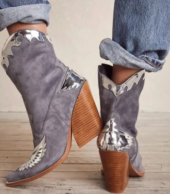 Jeffrey Campbell Boots Size 8 Eagleton Gray And Silver - Image 1 of 4