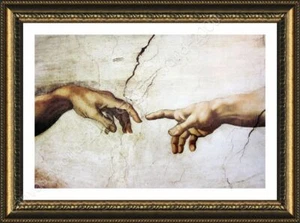 The Creation Of Man by Michelangelo | Framed canvas | Wall art painting print - Picture 1 of 12
