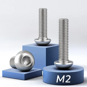 M2 ISO 7380 A4 V4A Edelstahl Linsenkopfschrauben Innensechskant Linsenkopf M2x - Picture 1 of 9