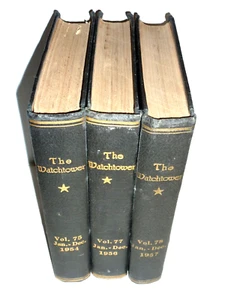 Lot Of 3 THE WATCHTOWER Bound Books Jehovah Witness 1954, 1956, 1957 - Picture 1 of 9