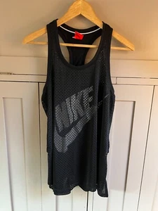 Nike Sports Tank Mesh Overlay | Damas | Negro/Blanco | Mediano - Imagen 1 de 5