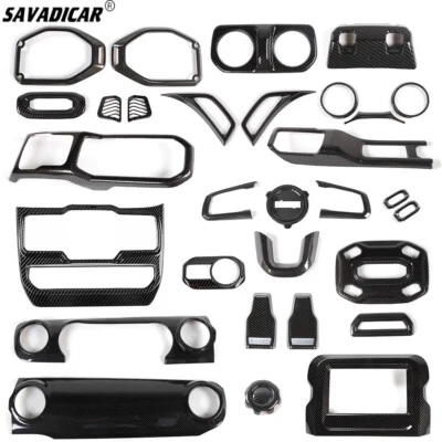31x Carbon Inner Parts Full Set Accessories Trim Kit for Jeep Wrangler JL JT 18+ - Image 1 of 4